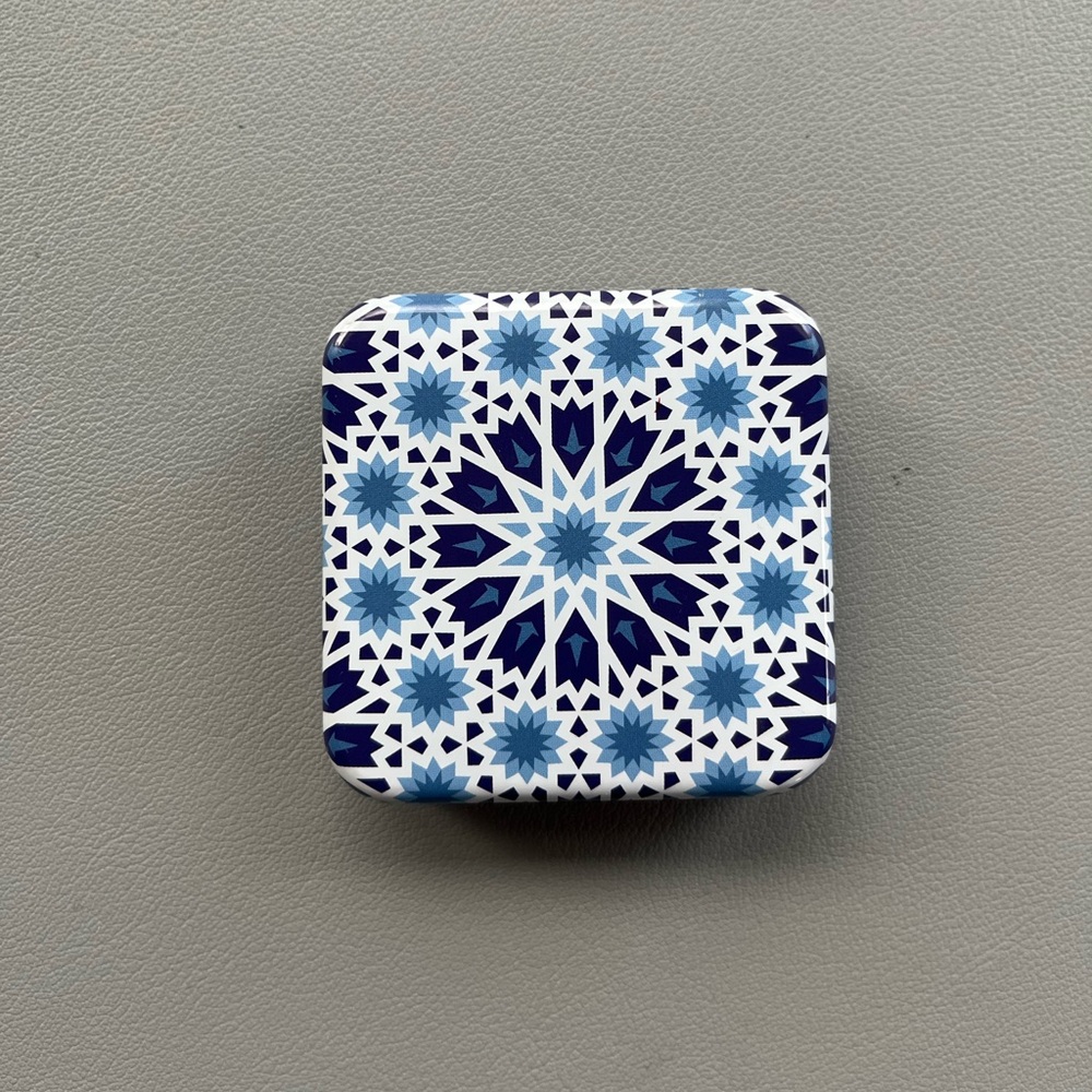 Cute Blue and White Metal Pill Box - Alhambra inspired